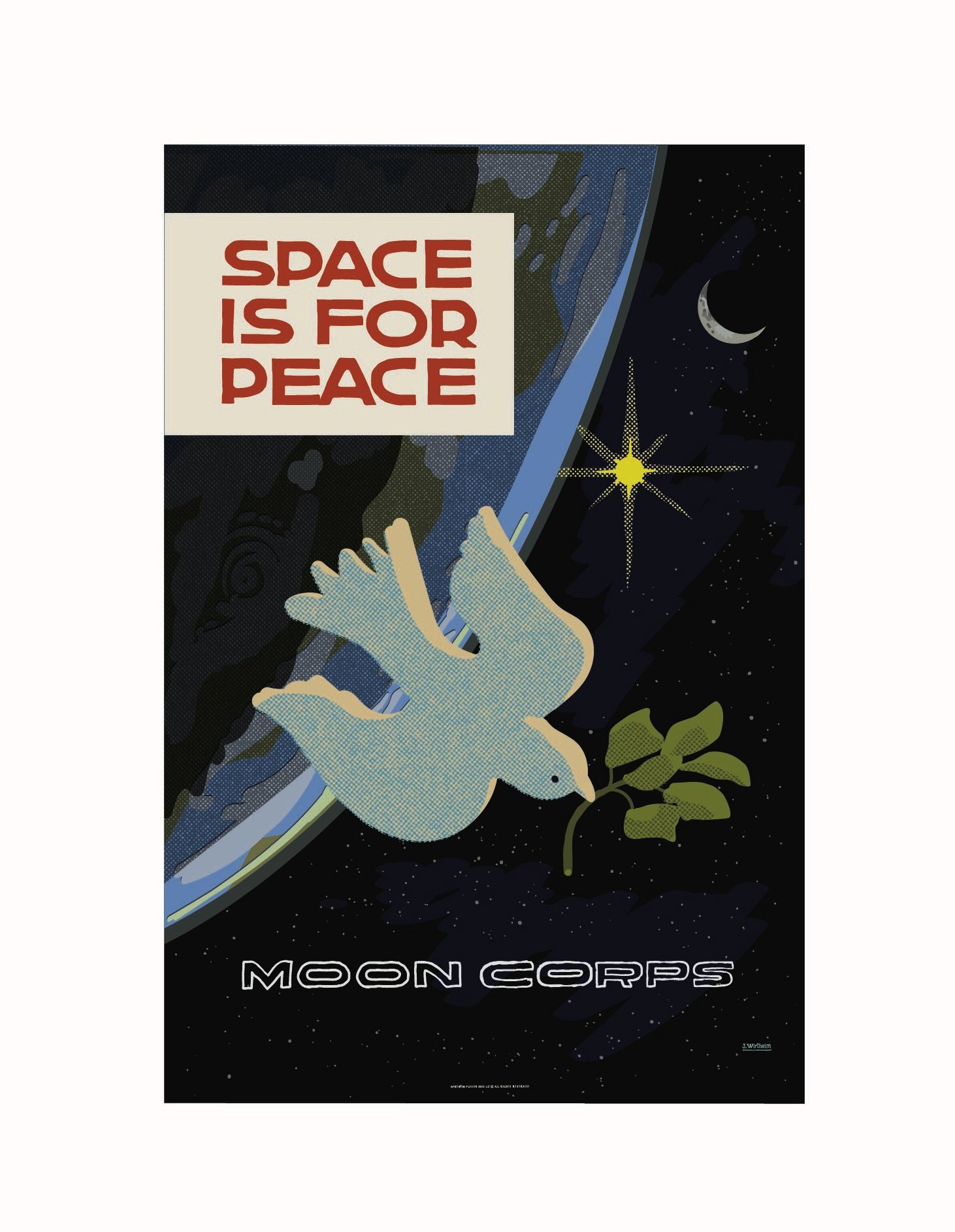 "Space is for Peace" 24x36 Inch Art Print Poster