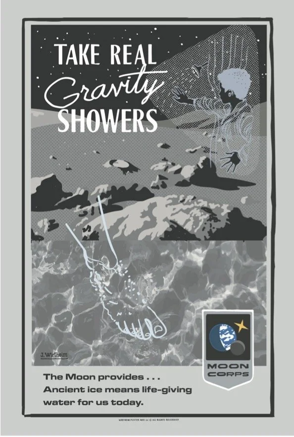 "Real Gravity Showers" 8x12 Inch Art Print Poster