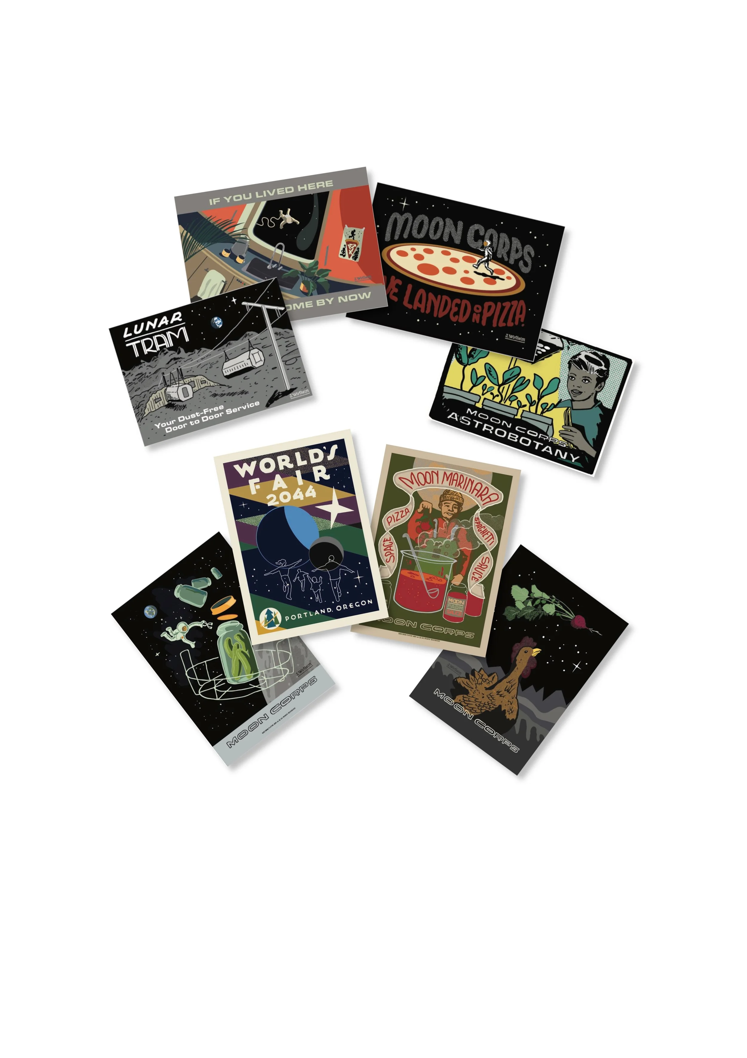Moon Corps 8-Postcard Set