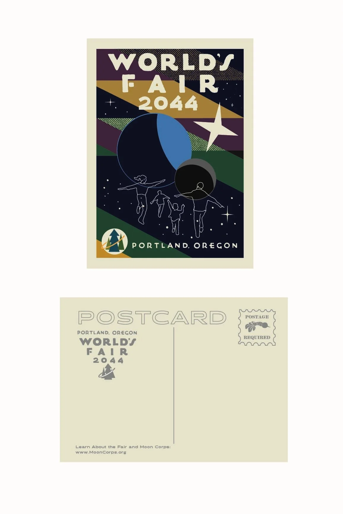 "2044 World's Fair" Art Postcard