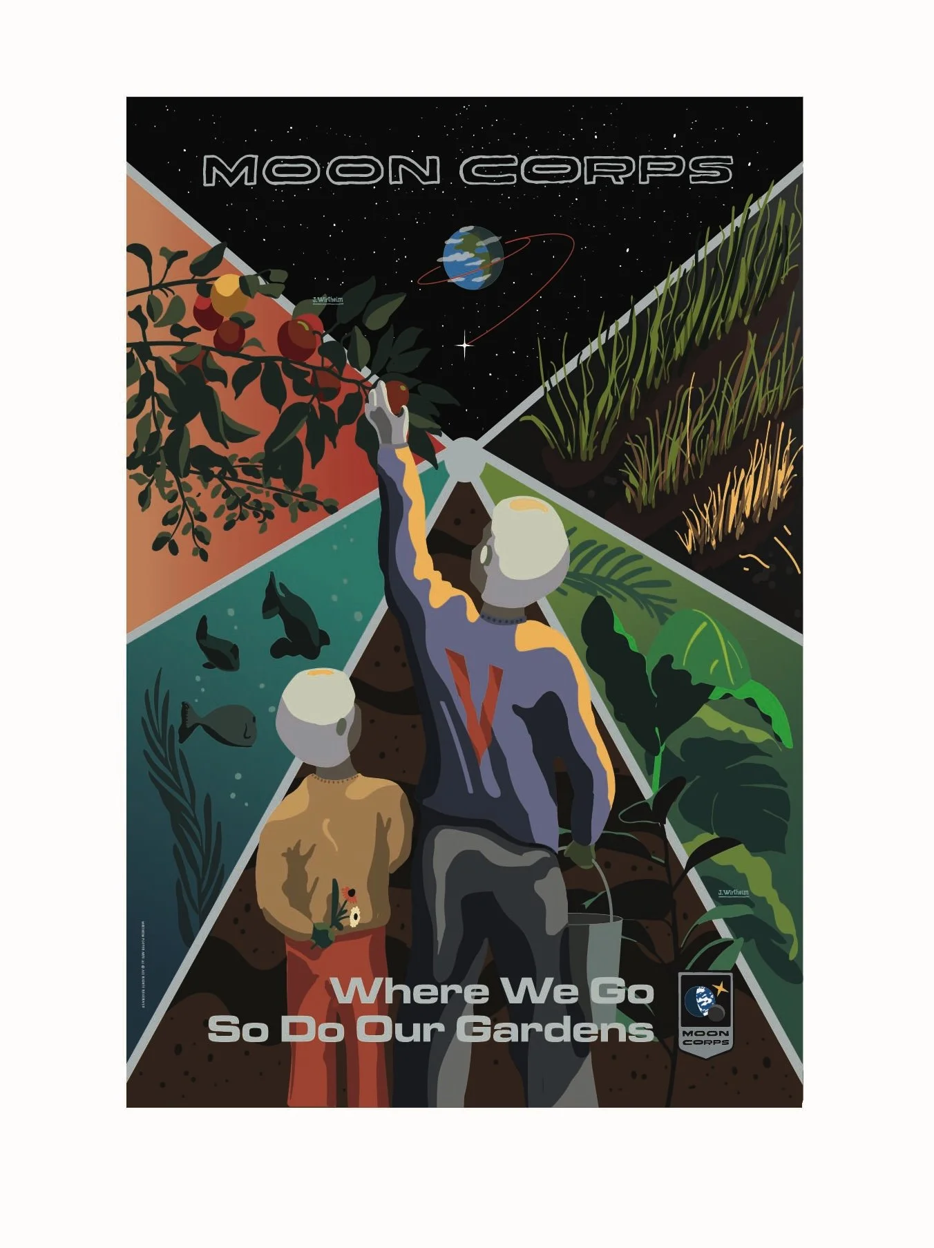 "Where We Go, So Do Our Gardens" 24x36 Inch Art Print Poster