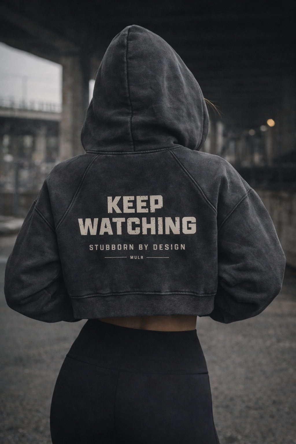 Keep Watching | Snow Wash Cropped Hoodie