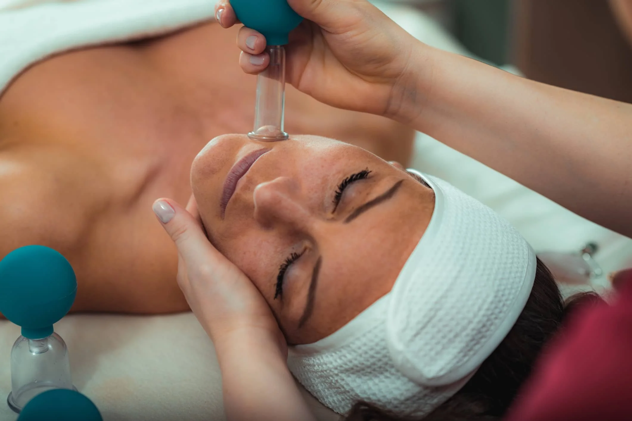 Facial cupping therapy to improve circulation and sculpt the face