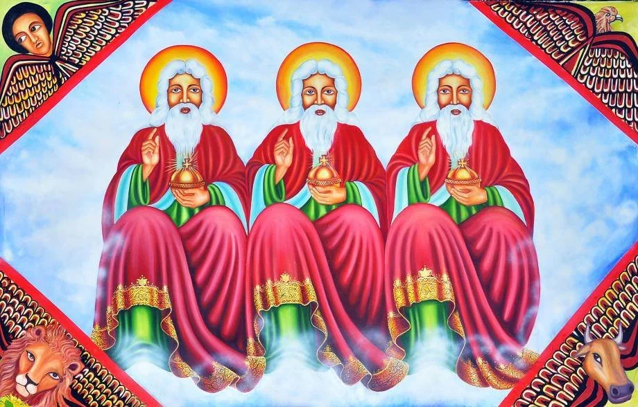 Icon of the Holy Trinity — three angels appearing to Abraham (Genesis 18)