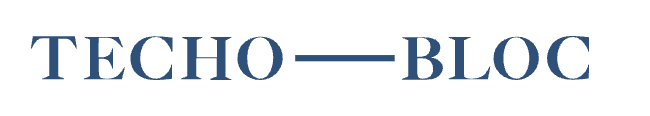 The text 'TECHO-BLOC' in large, bold, capital letters in a serif font, with a dash between 'TECHO' and 'BLOC'.