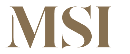MSI logo in large brown letters on a white background.
