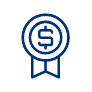A medal or badge with a dollar sign in the center.