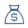Icon of a money bag with a dollar sign