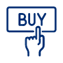 A sign with the word 'BUY' and a hand pointing to it