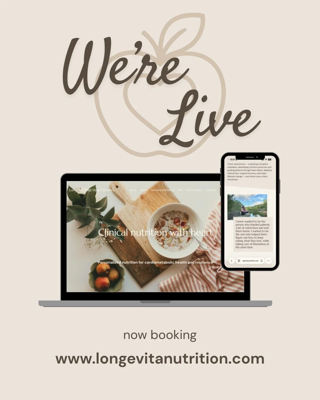 Today's the day! Longevita Nutrition Partners is officially open. 🌿

Whether you're managing a diagnosis, preparing for surgery, recovering from a health event, or simply ready to feel better in your own body, we'd love to work with you.

Visit at t