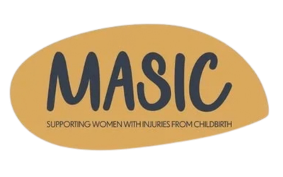 Masic logo with the tagline supporting women with injuries from childbirth