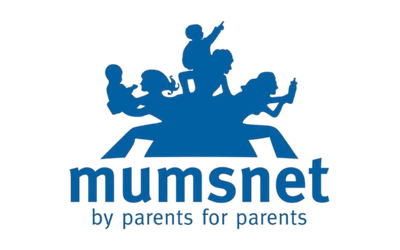 Mumsnet logo with the text "mumsnet" and slogan "by parents for parents" in blue