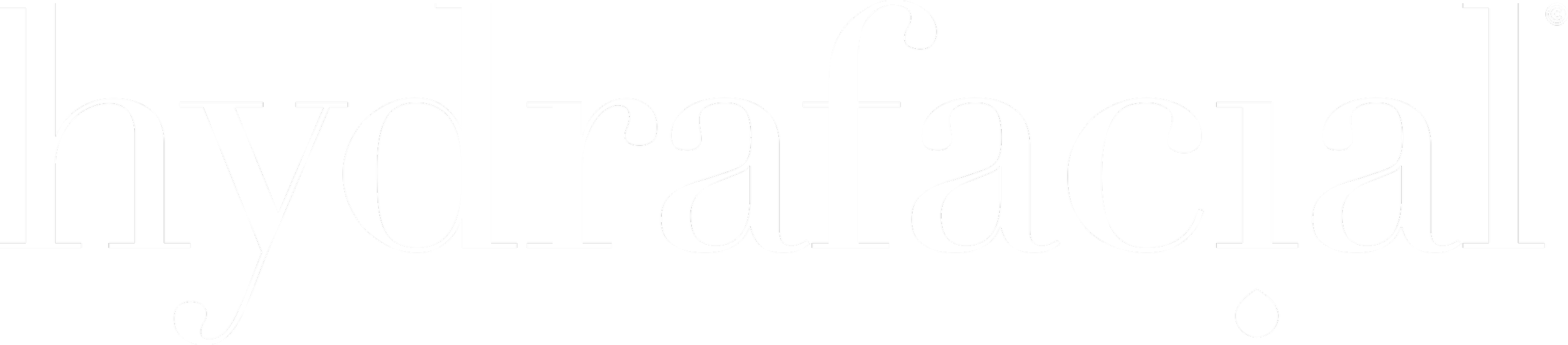 Stylized text reading 'hydrafacial' on a black background.