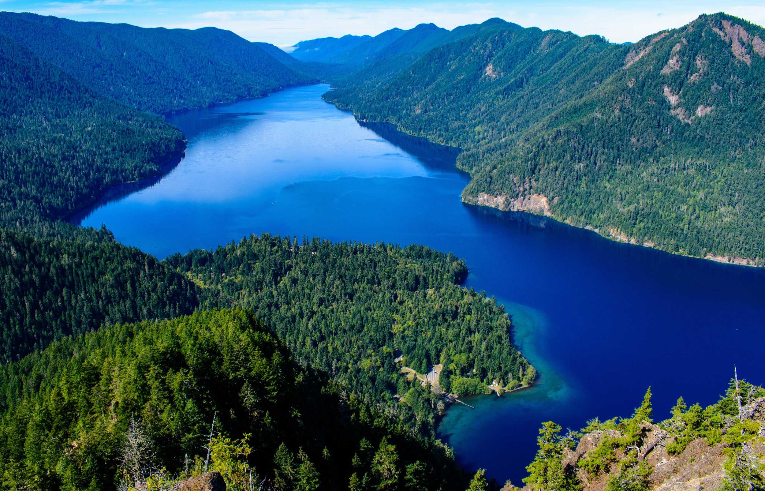 Lake Crescent from above. Such a beautiful landscape and challenging hike to the peak!