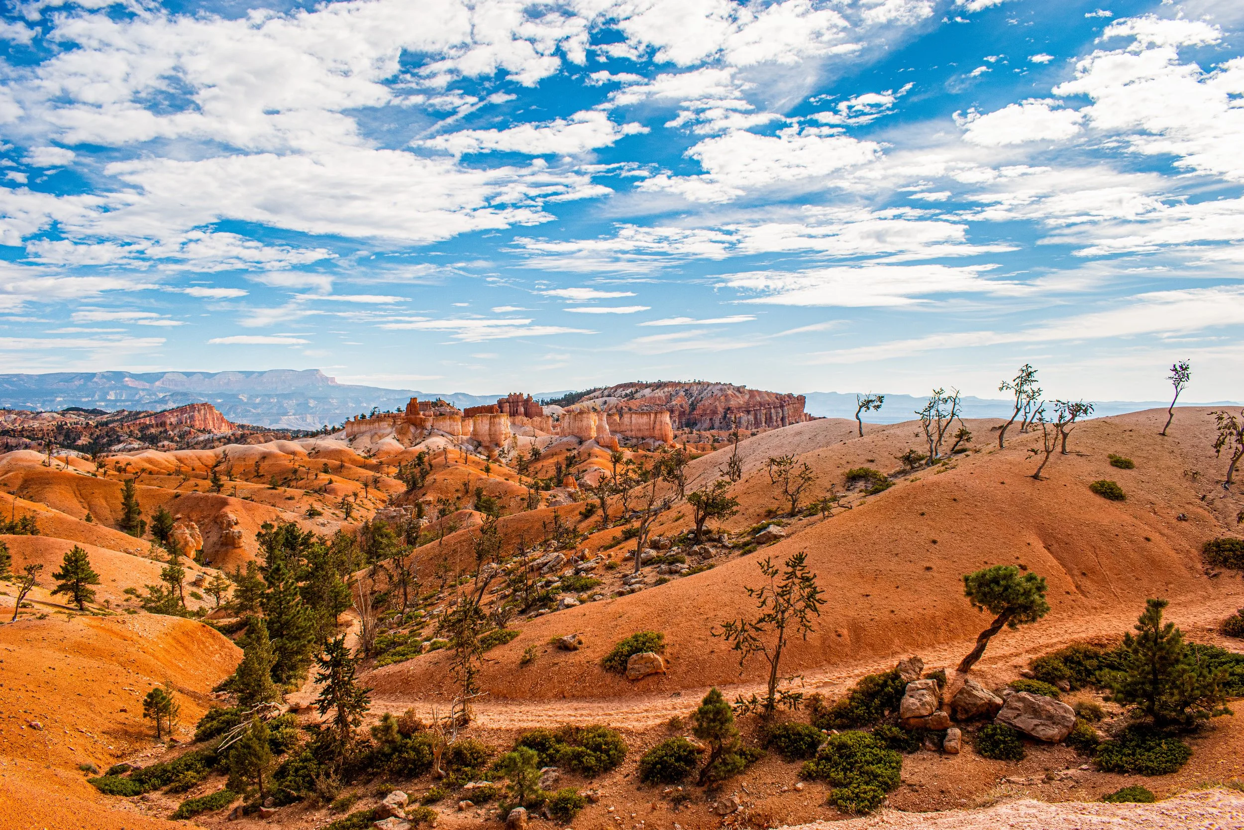 Bryce Canyon, Utah gives the Sahara Desert a run for its money. I think it takes the cake for unmatched scenery!