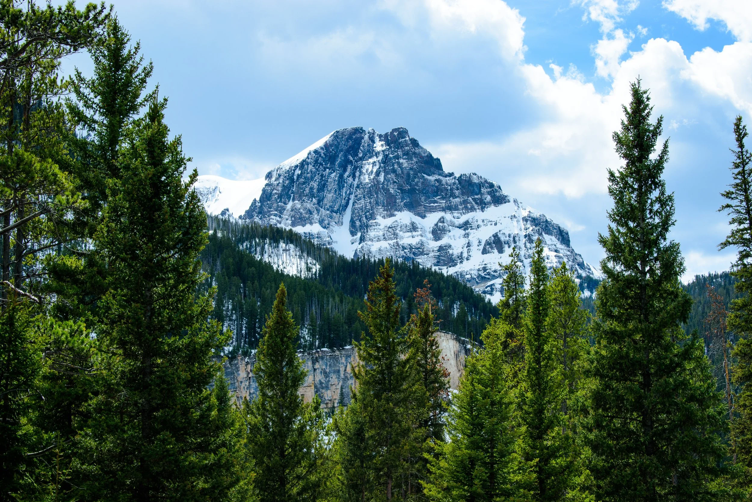 Front and center. This range demands your attention with the jagged peaks and stark contrast of snow and rockface. Beartooth  Highway, Montana.