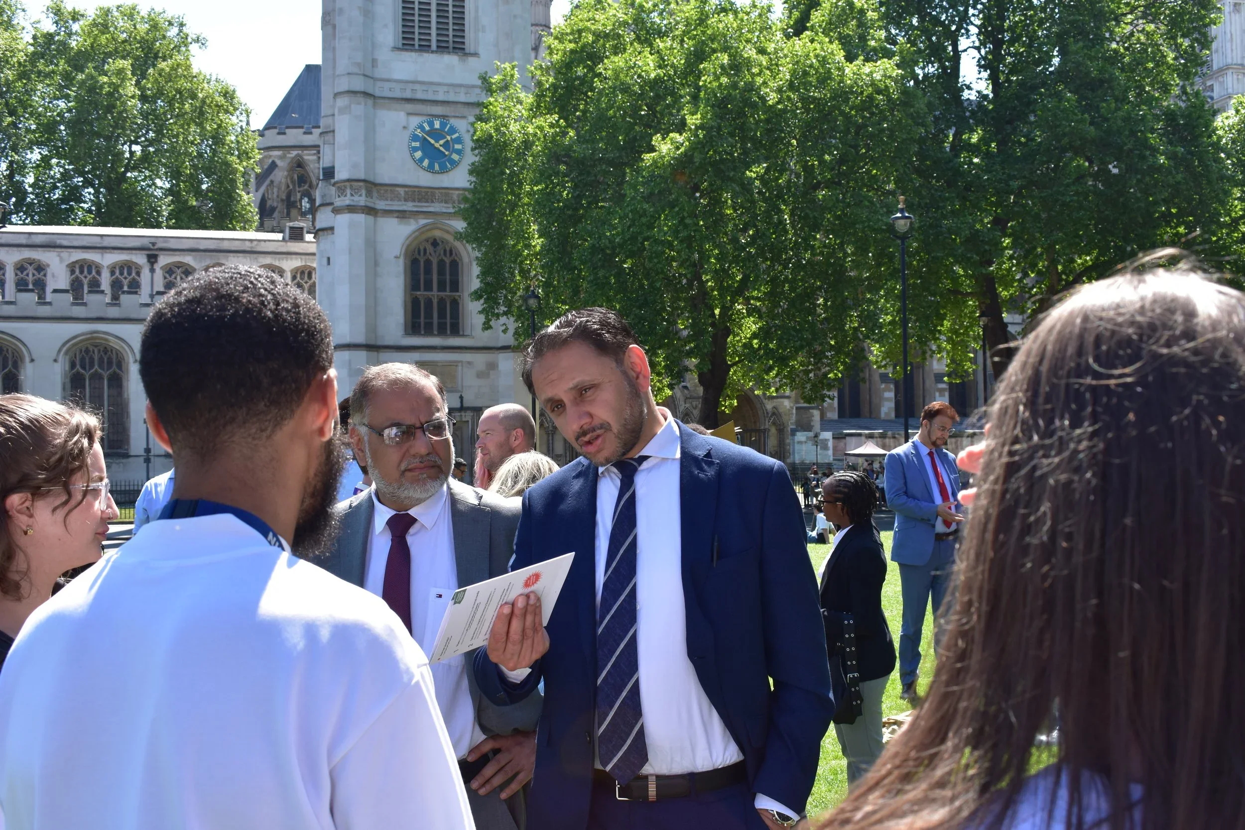  Shockat Adam MP talking to young people at the Youth Homelessness Collective Parliamentary Day of Action 