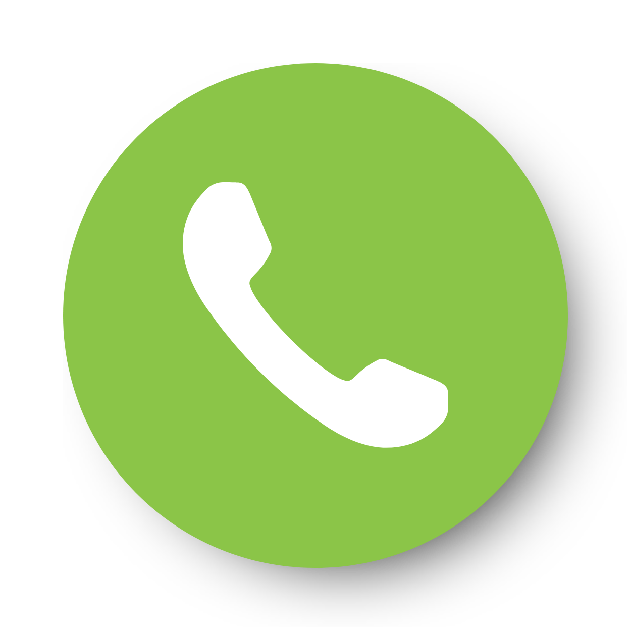 Green circle with a white telephone handset icon in the center, representing a call feature.