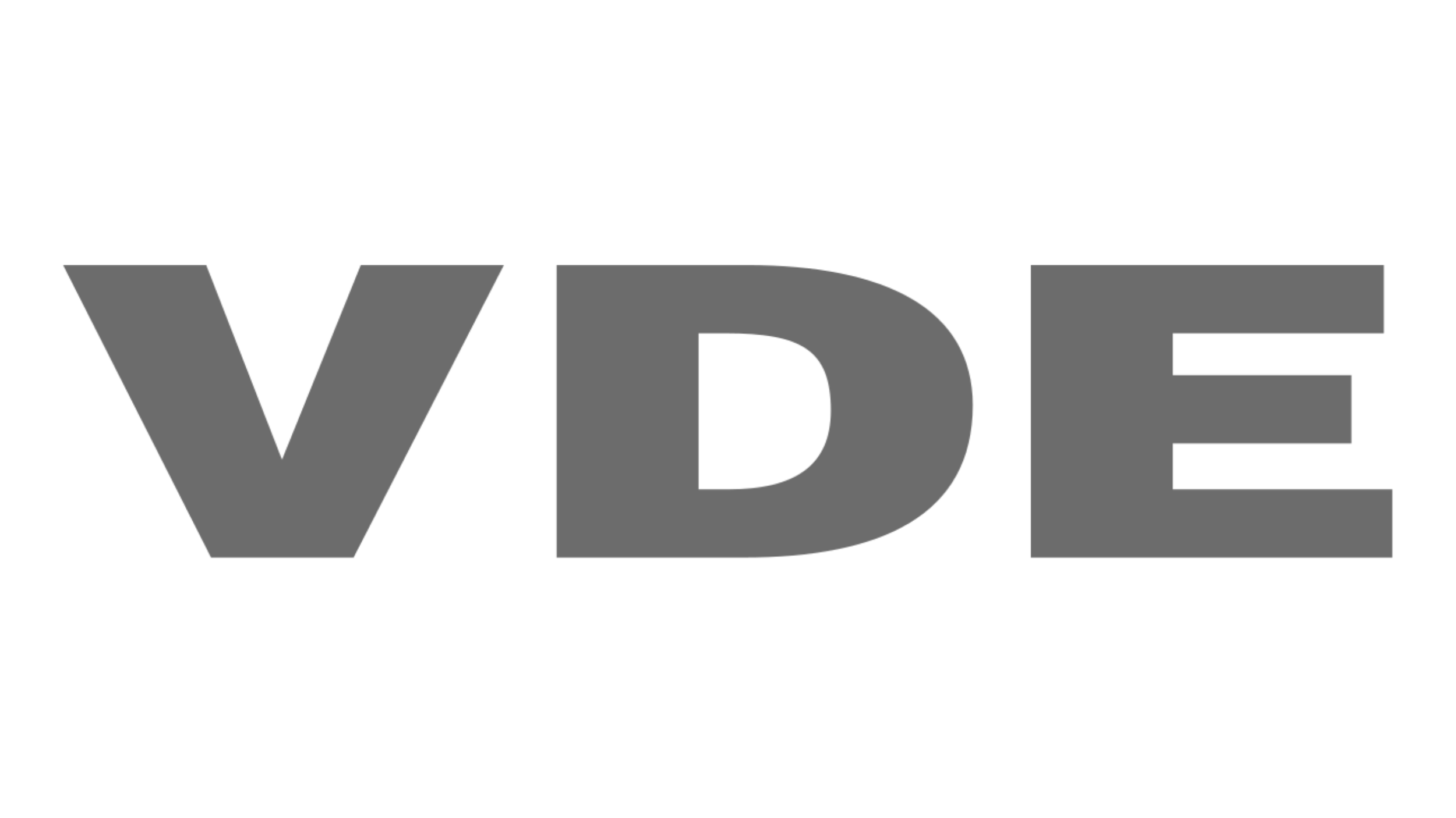 Grauer VDE-Logo auf weißem Hintergrund