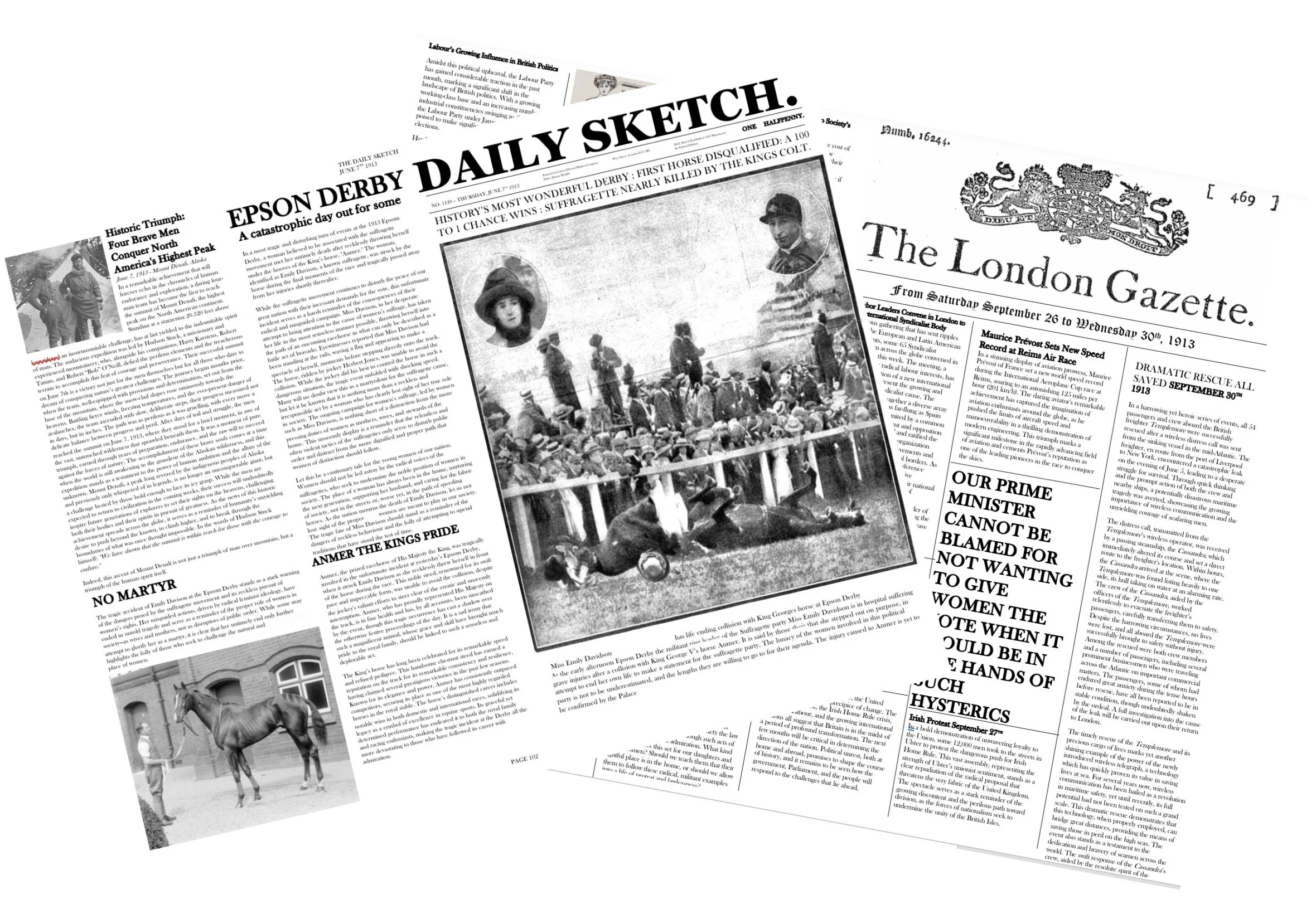 June 7th 1913 and 26th of September 1913 newspapers for Her Naked Skin - photoshop  and microsoft word