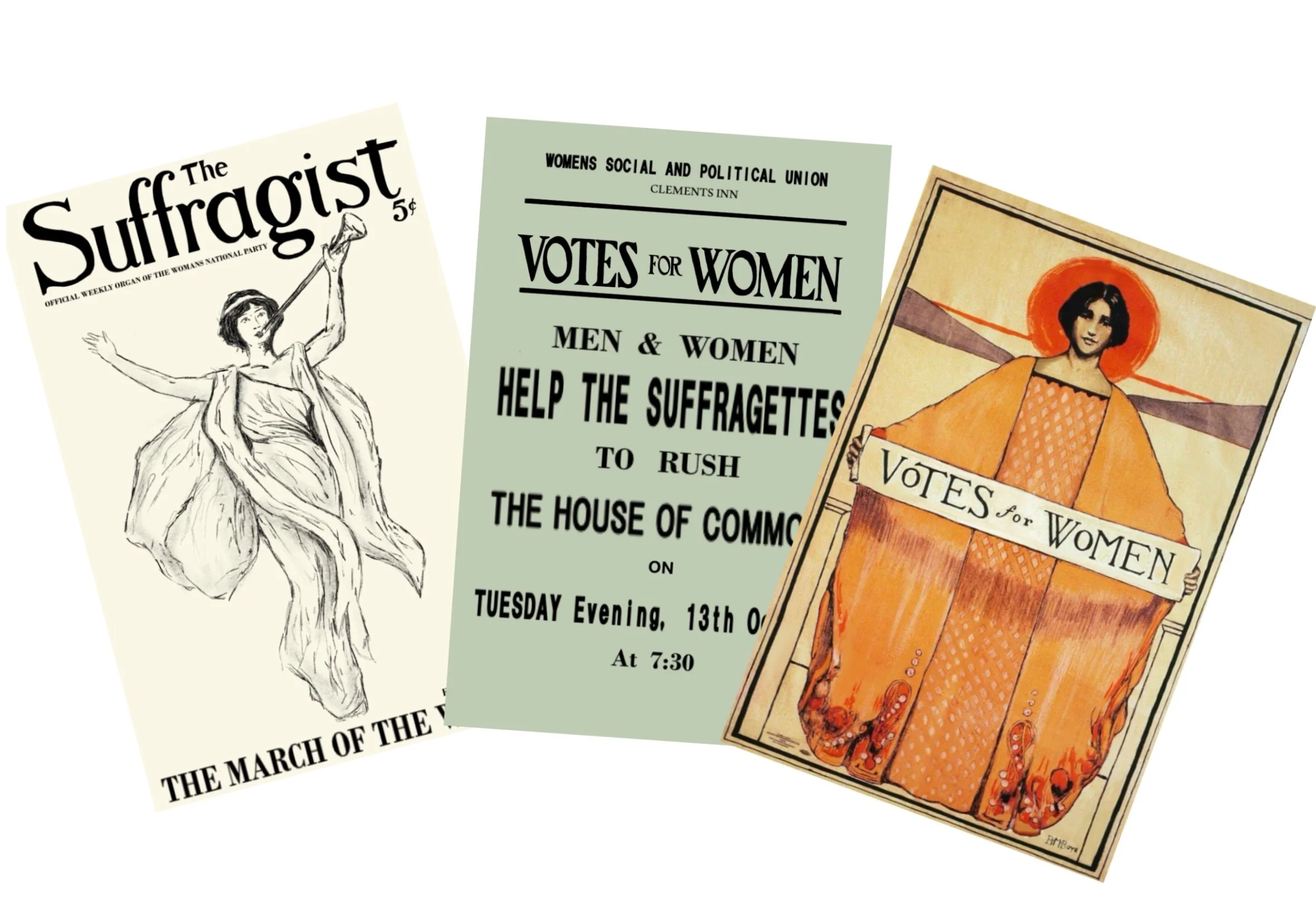 Procreate recreating and tidying up of existing suffragette flyers 1913