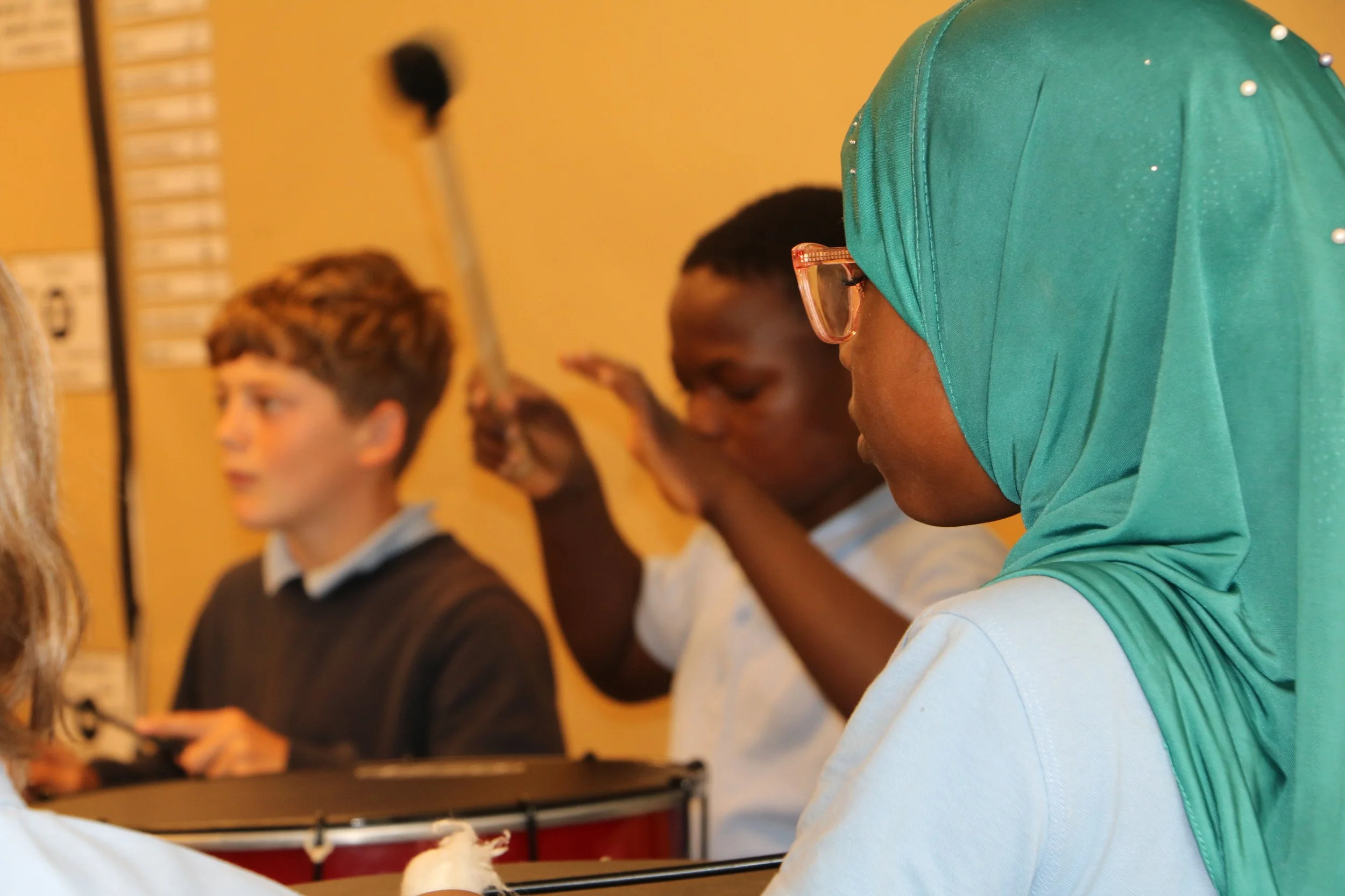 Children playing drums