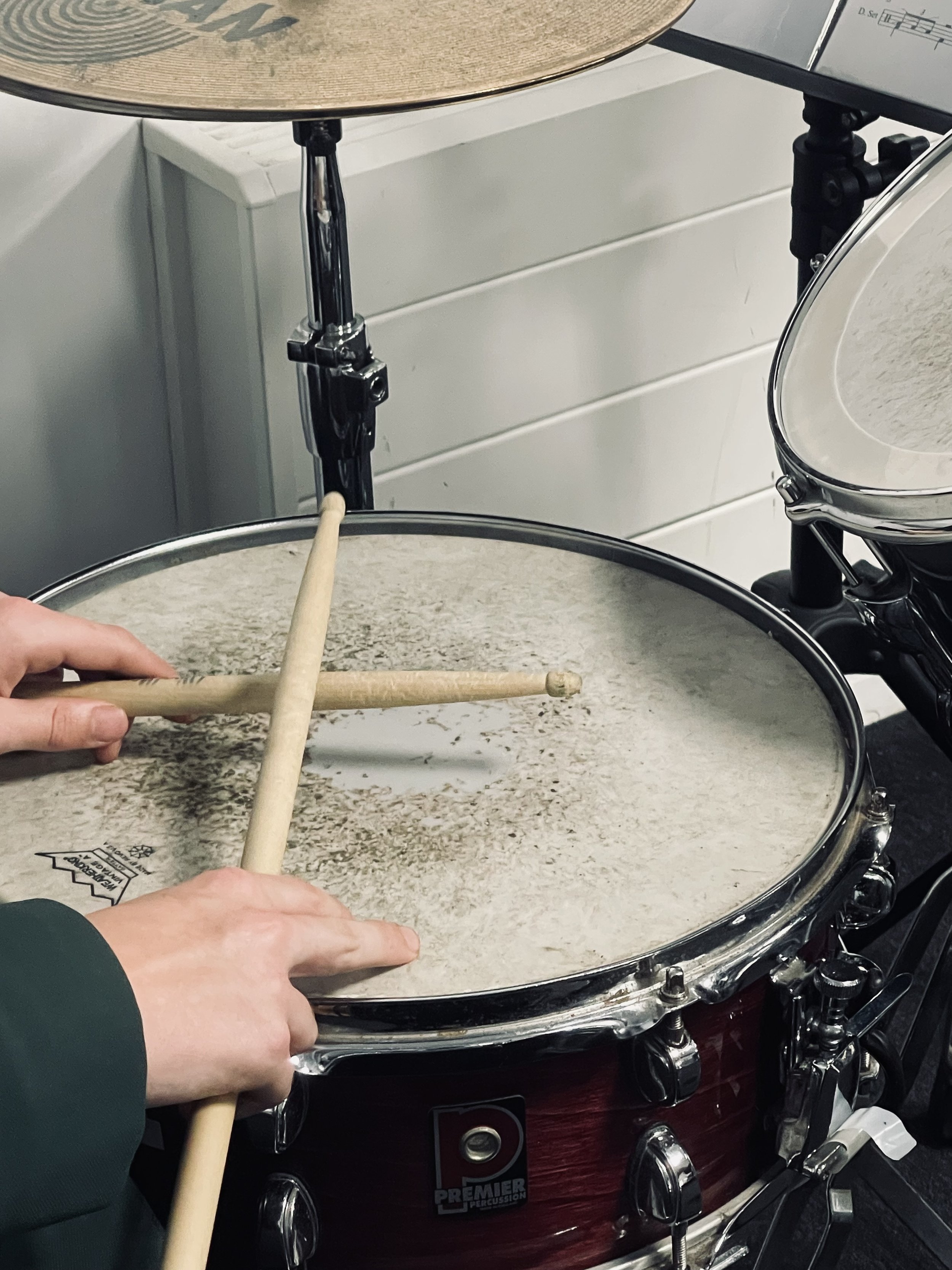 Snare drum being played