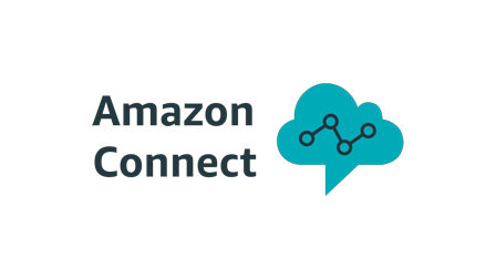 Amazon Connect logo with a cloud and speech bubble icon.
