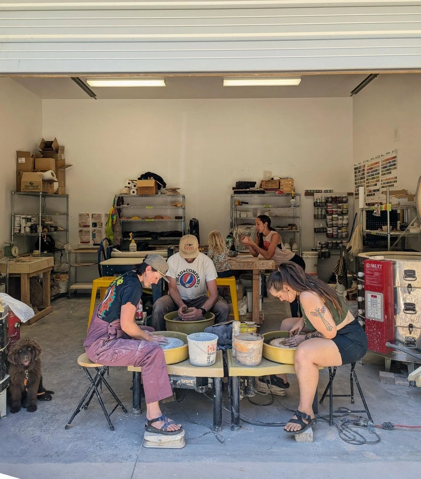 Summer at the studio 🌞
The garage door is wide open and everyone's creating together in their own way. There's something special about sharing a space where conversations flow, clay spins, and creativity fills the room. Grateful to be here, present 
