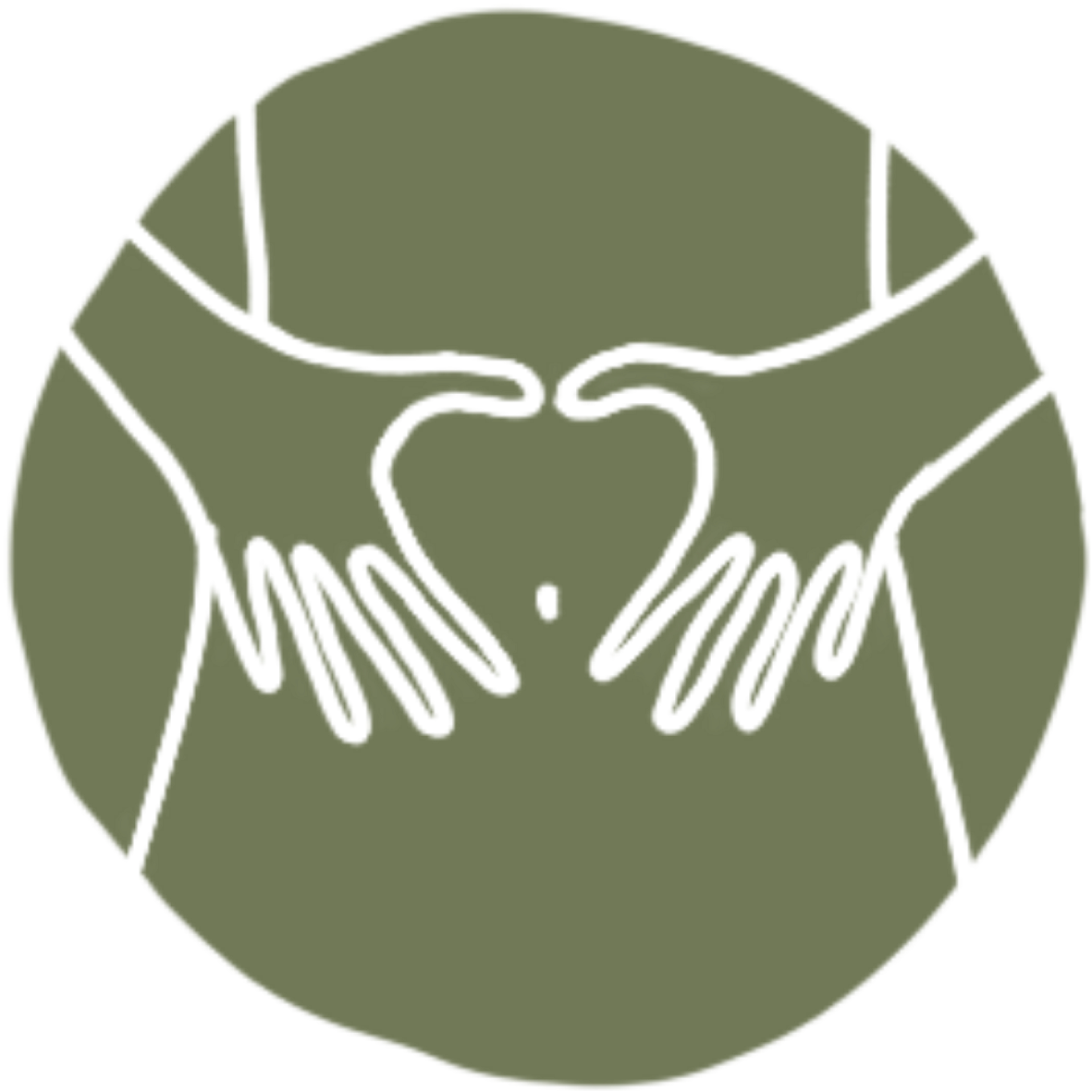 Illustration of two hands forming a heart shape in the center.