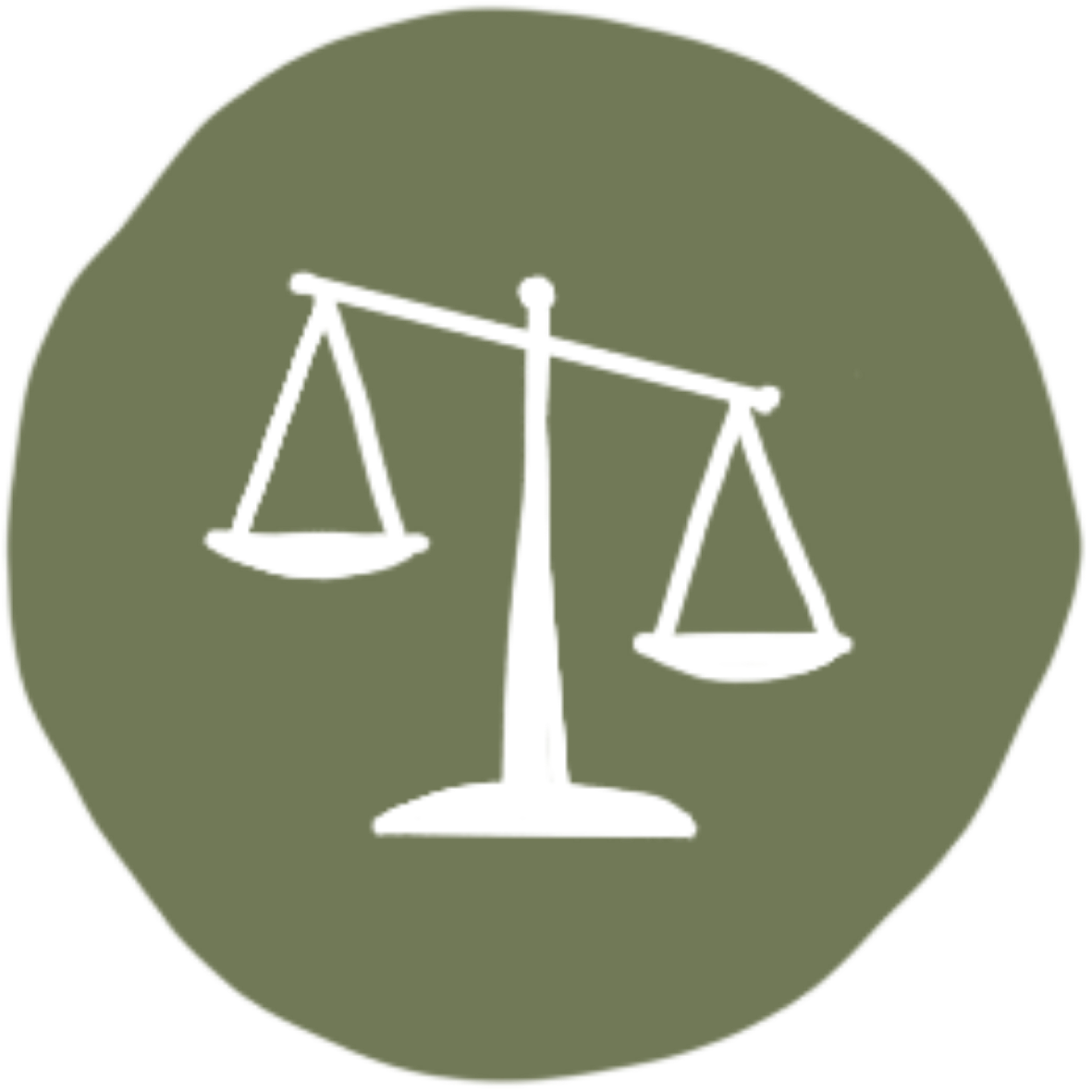 Icon of a balance scale with two pans hanging from a central beam, symbolizing justice or fairness.