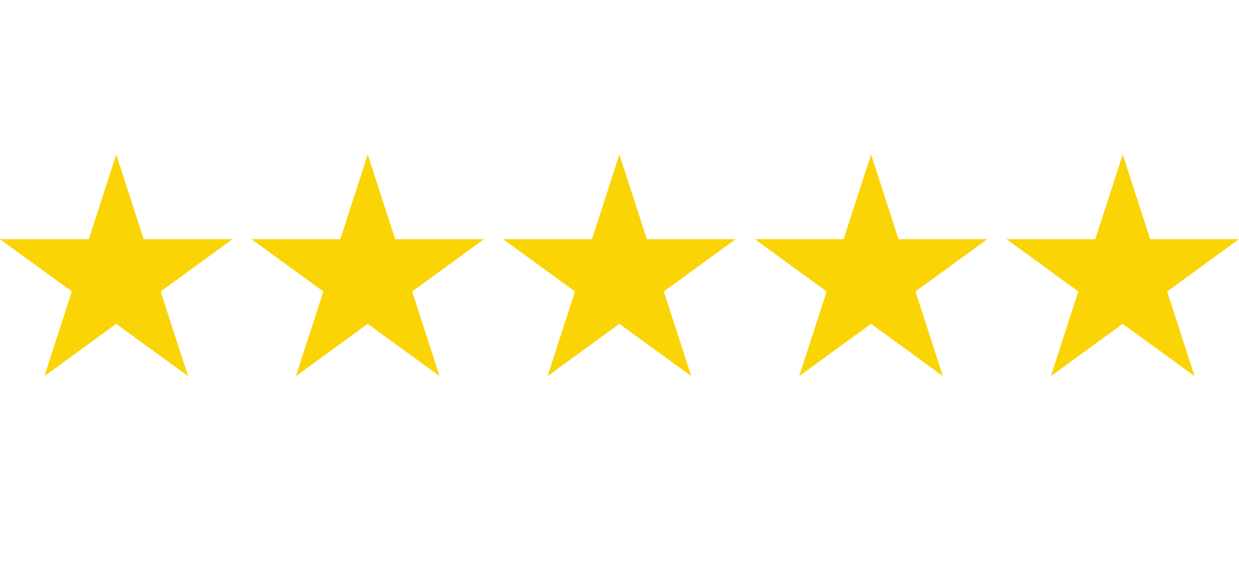 Five gold stars in a row.