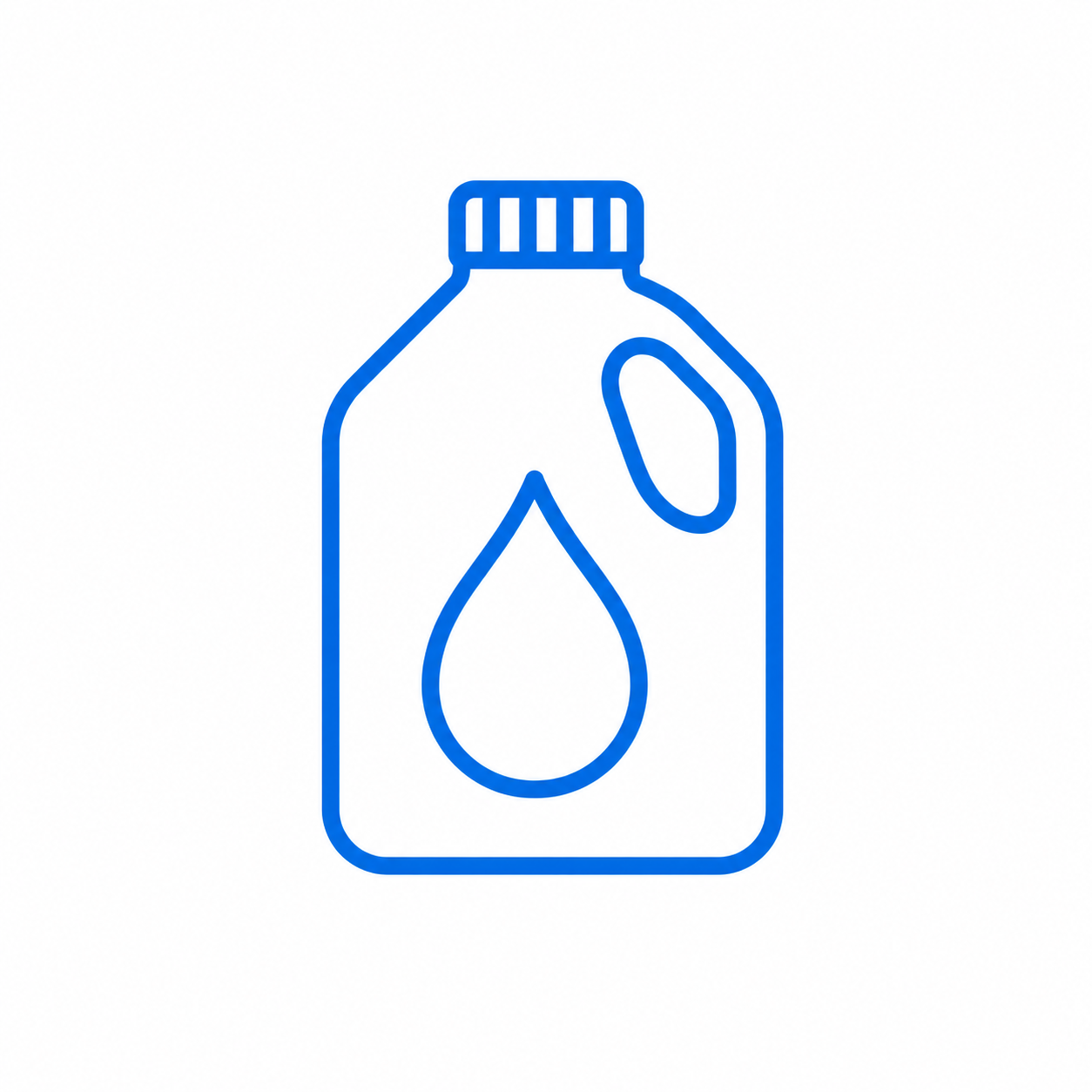 Icon of a plastic chlorine bottle with a droplet symbol in the center.