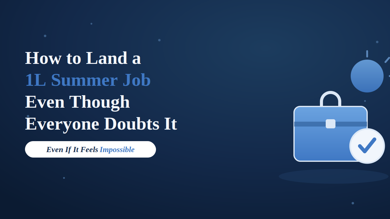 How to Land a 1L Summer Job (Even Though Everyone Says It's Impossible)