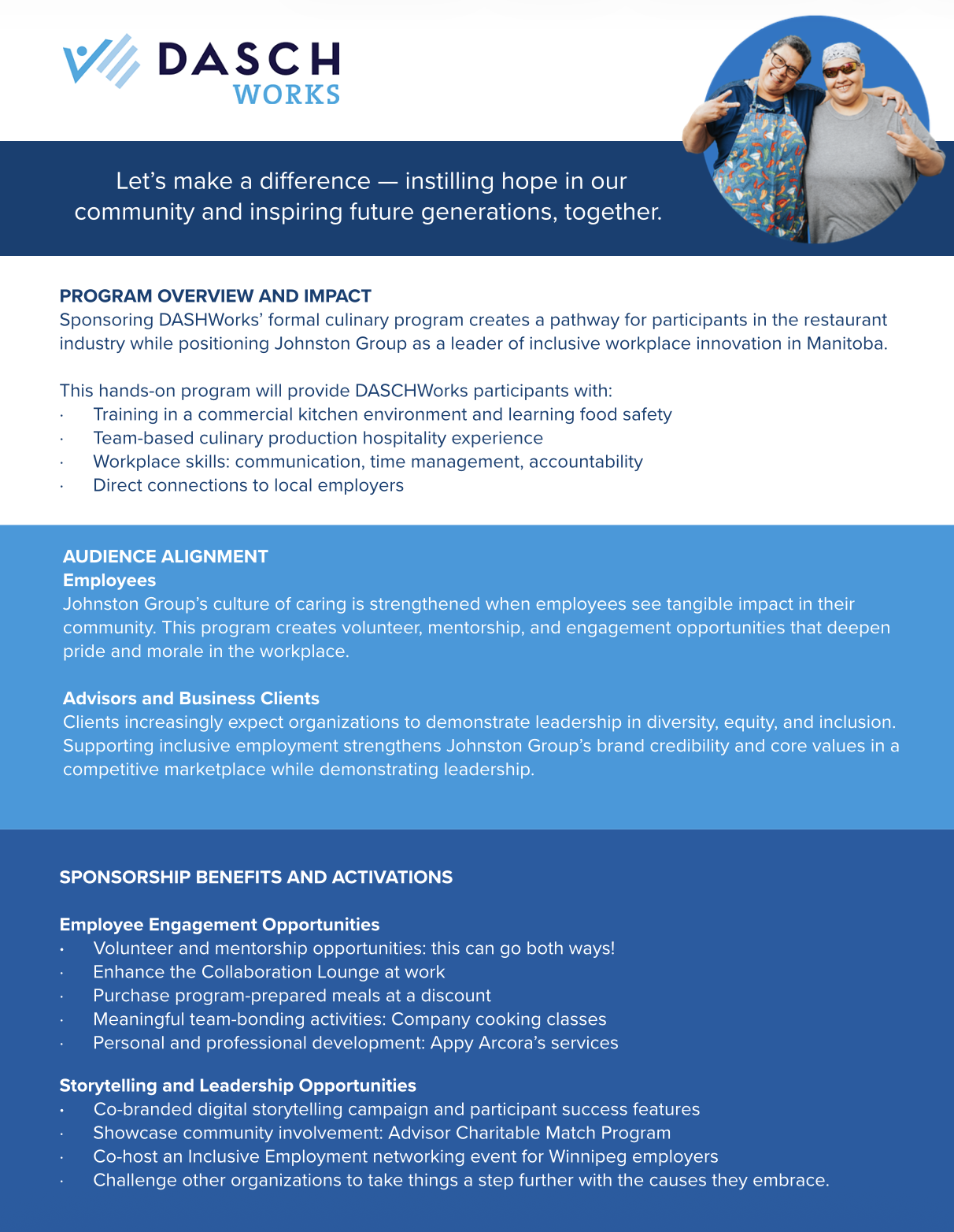 DASHWorks sponsorship proposal to Johnston Group