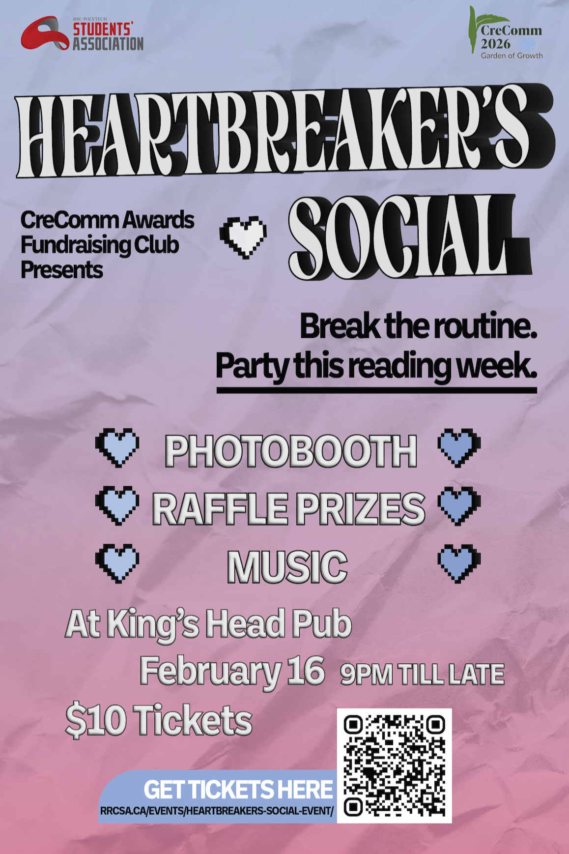 Pink and blue poster of Heartbreaker's Social