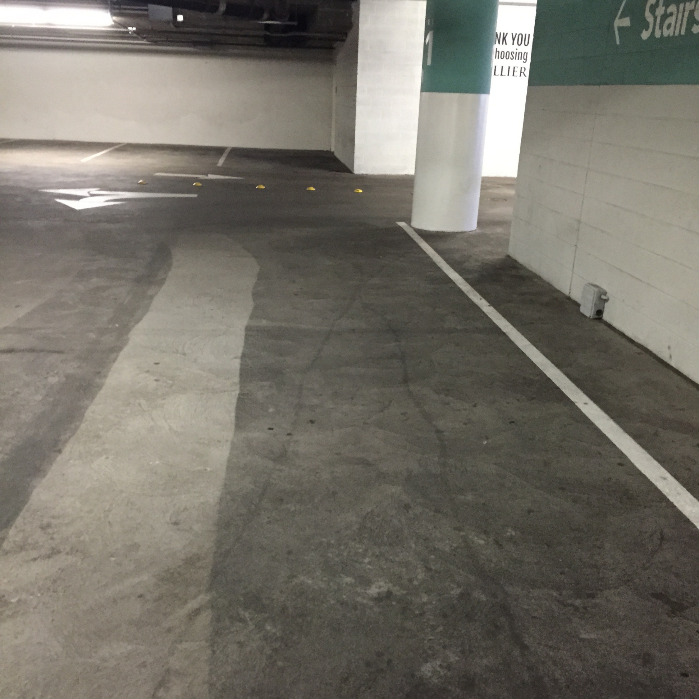 Underground parking garage powerwashed by Cactus Sweeping in Arizona.