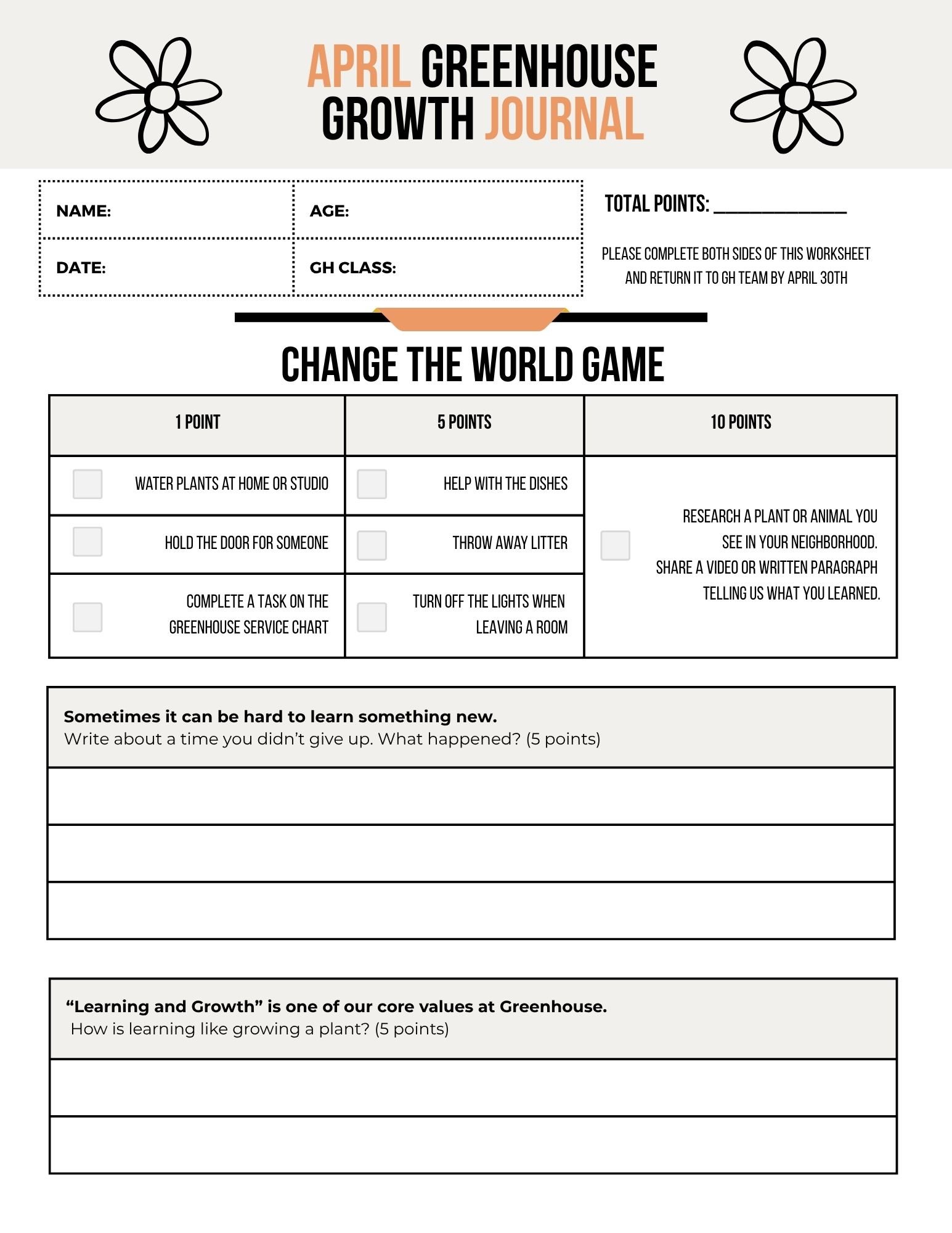 Community Project for students in Harlem. Classes focused on growing leadership skills in kids at a young age. Growth Journals are distributed  in dance classes  including hip hop, ballet, tap, and more.