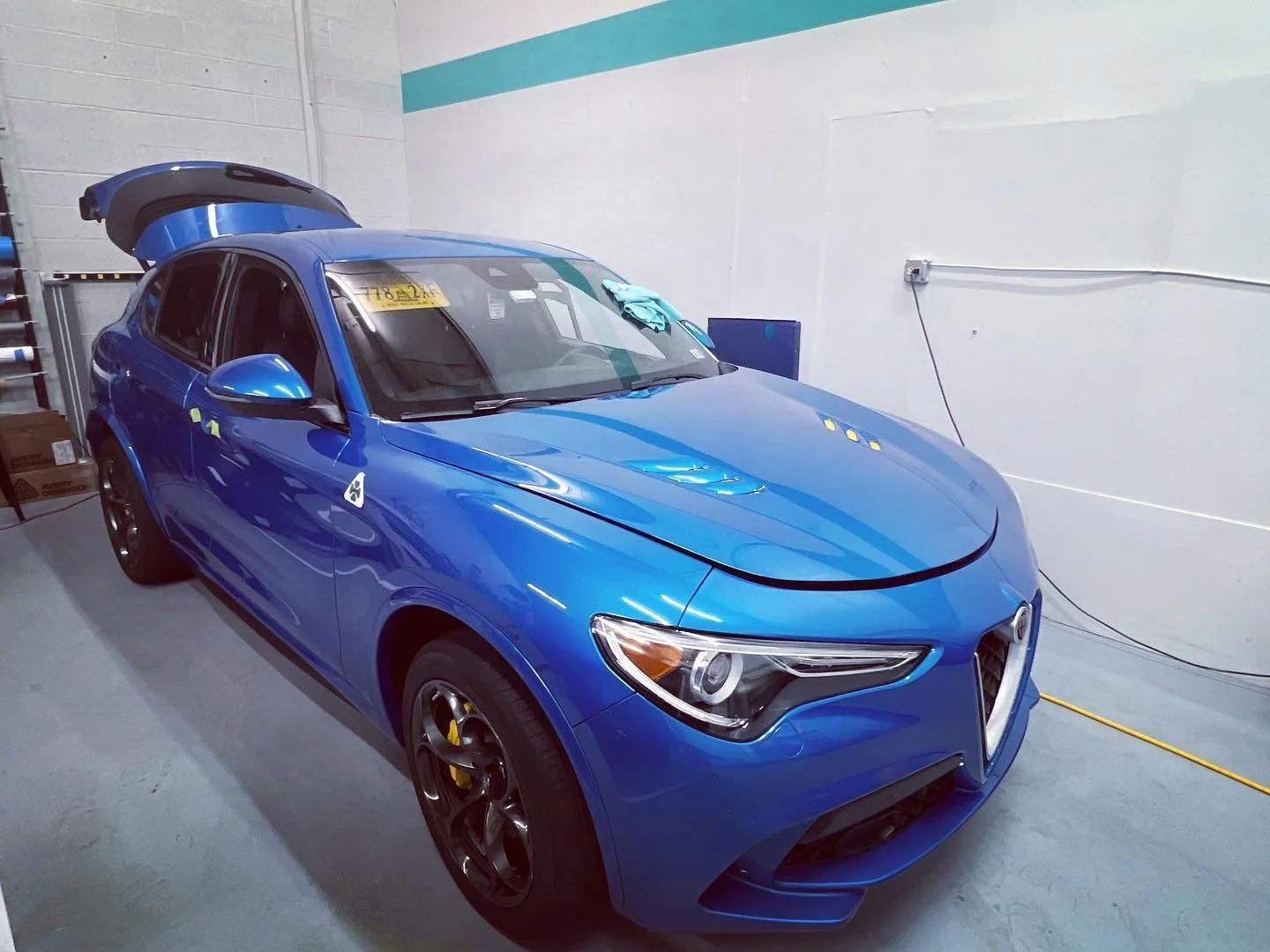 We now offer ceramic coatings and Paint Protection Film!
This Alpha Romeo Stelvio Q4 came to us for a Gloss Black 2 -Tone vinyl wrap and a FULL coverage PPF on top! We included digital renderings of how this vehicle would look. CHECK IT OUT!
#ceramic