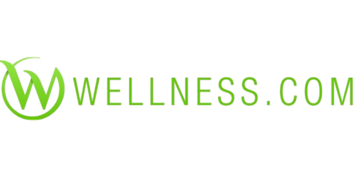 Wellness.com logo in green and black