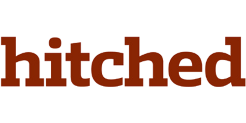 The word 'hitched' in large, brown letters.