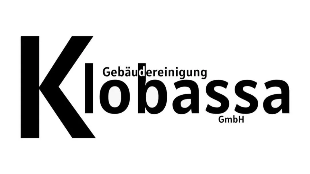 Logo der Gebäudereinigung Klobassa GmbH mit schwarzen Buchstaben auf weißem Hintergrund