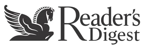 Reader's Digest logo featuring a winged horse with a flowing mane and tail
