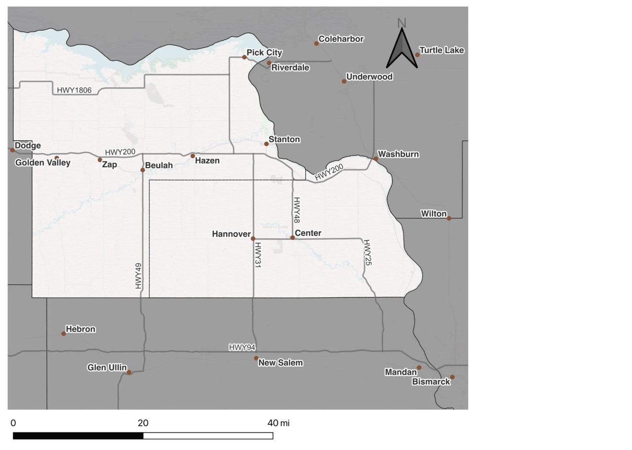 GIF showing Data Center Infrastructure Development in Mercer County, North Dakota