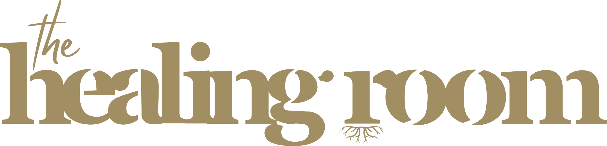 The word 'the' in a font that resembles tree branches in beige color.