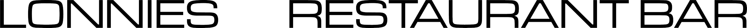 The logo for Lonnies Restaurant with a black background and white outline text.