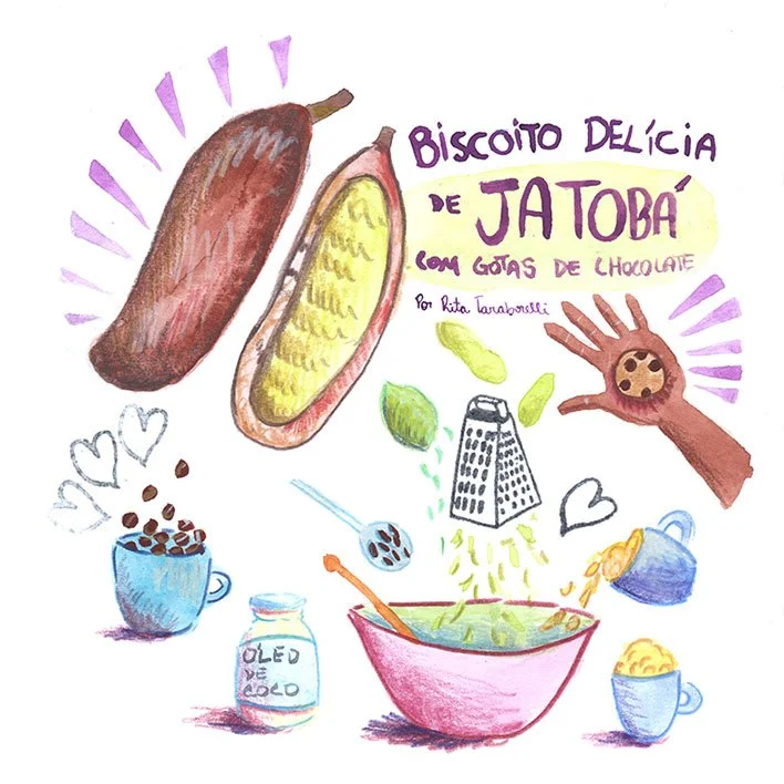 Biscoito delícia de jatobá com gotas de chocolate