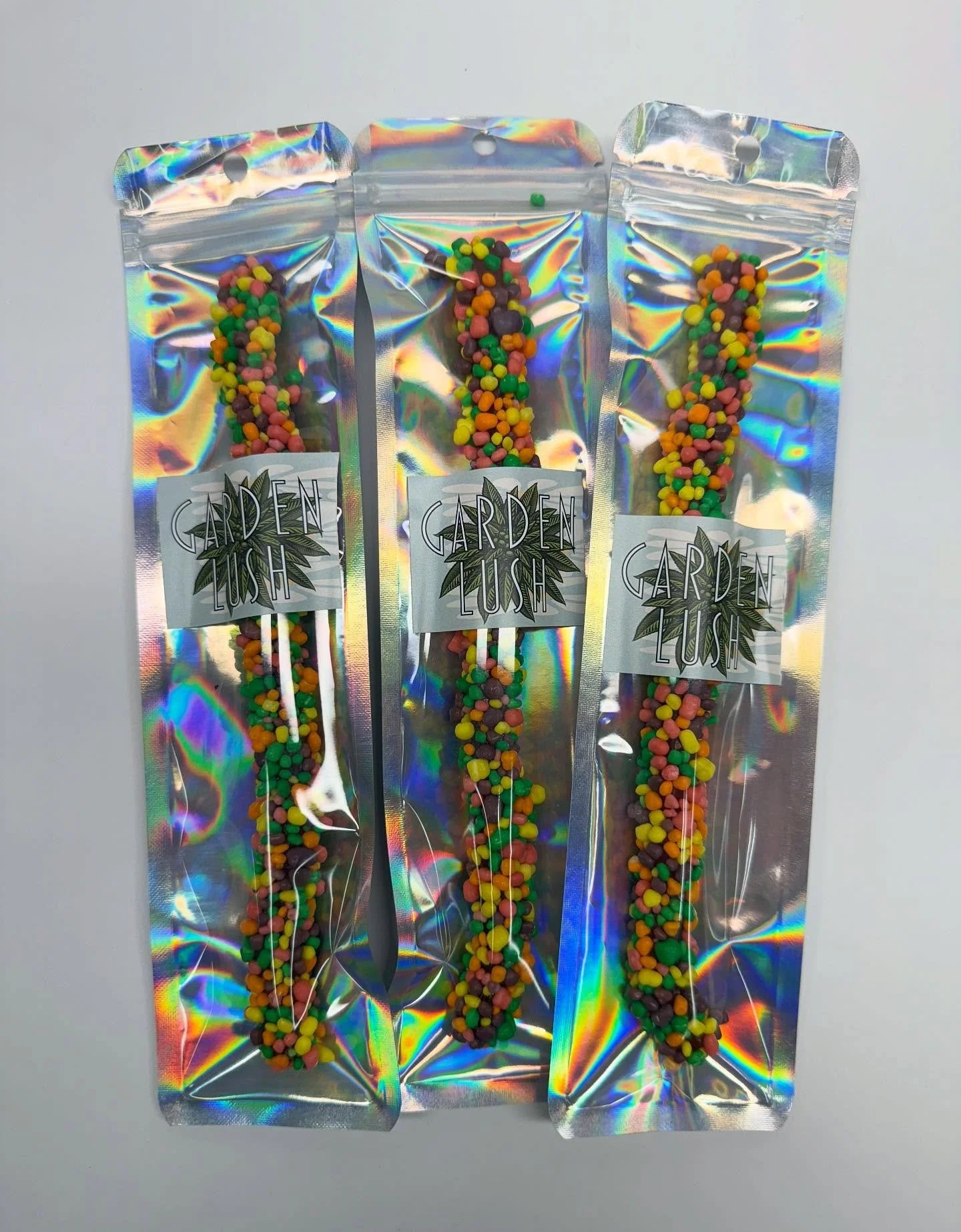 Jelly ropes rolled in nerdz candy. Infused with 100mg total of THC . Limited batch. Get them while available at a shop near you! #hemp #farmbill2018 #supportsmall #supportlocal #hempderived