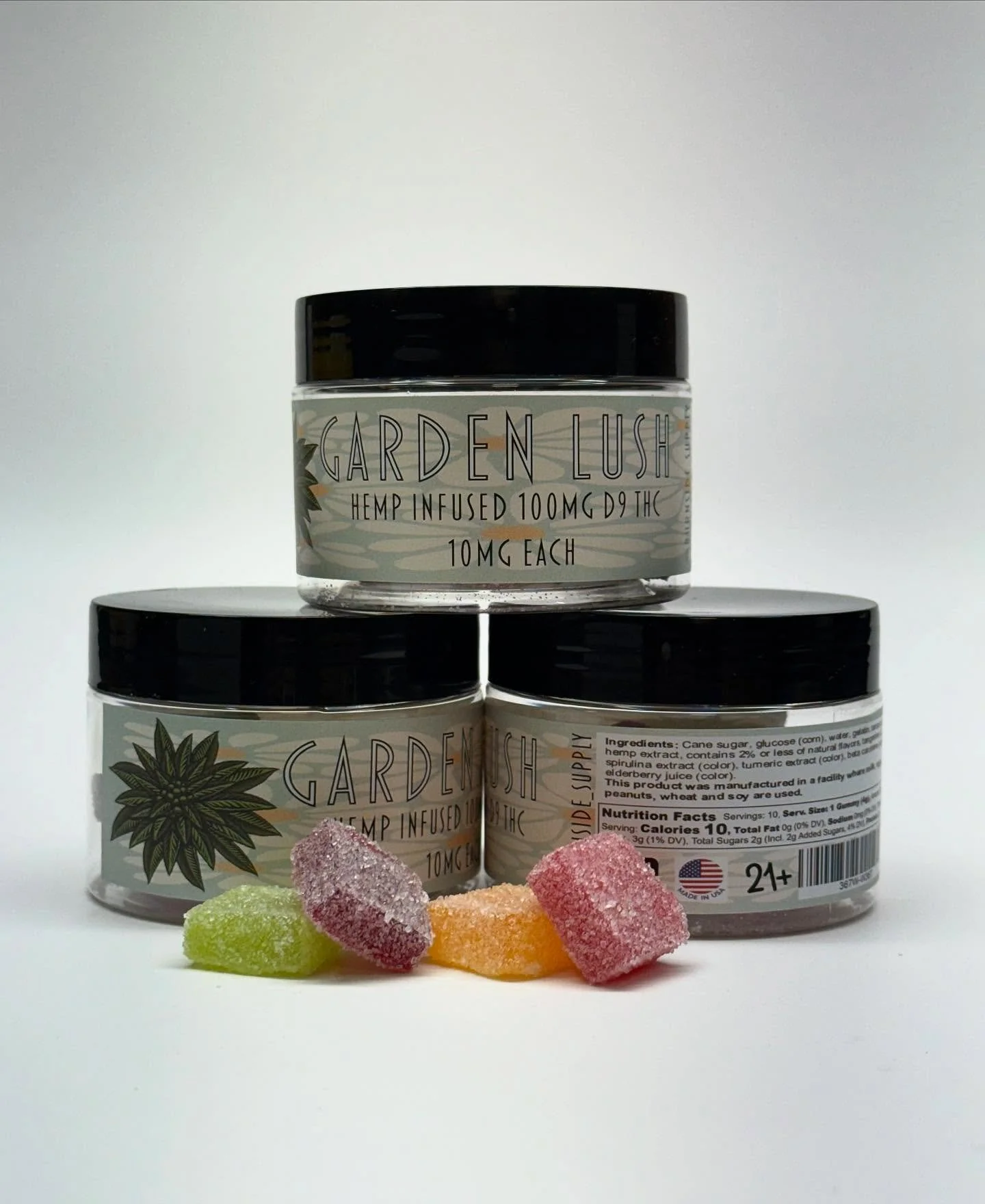 Garden Lush Gummies 🌿
100mg total &bull; 10mg per gummy
Mixed flavors: 🍏 Green Apple, 🍊 Tangerine, 🍒 Cherry &amp; 🍓 Strawberry
Dangerously delicious&hellip; good luck not eating the whole pack 😮&zwj;💨

#GardenLush #HempDerived #HempGummies #TH
