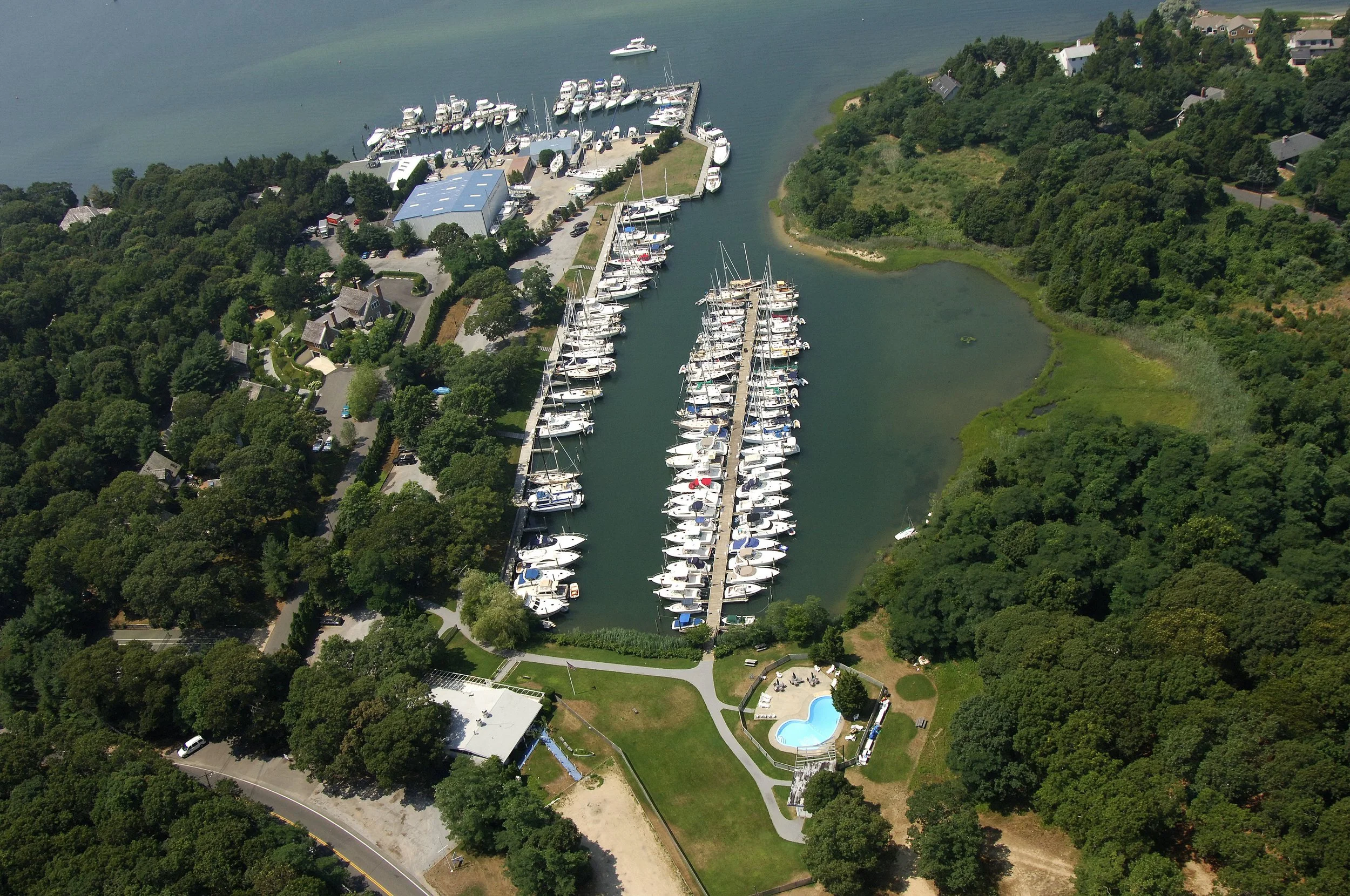 Maidstone Harbor Marina aerial photo, East Hampton, NY